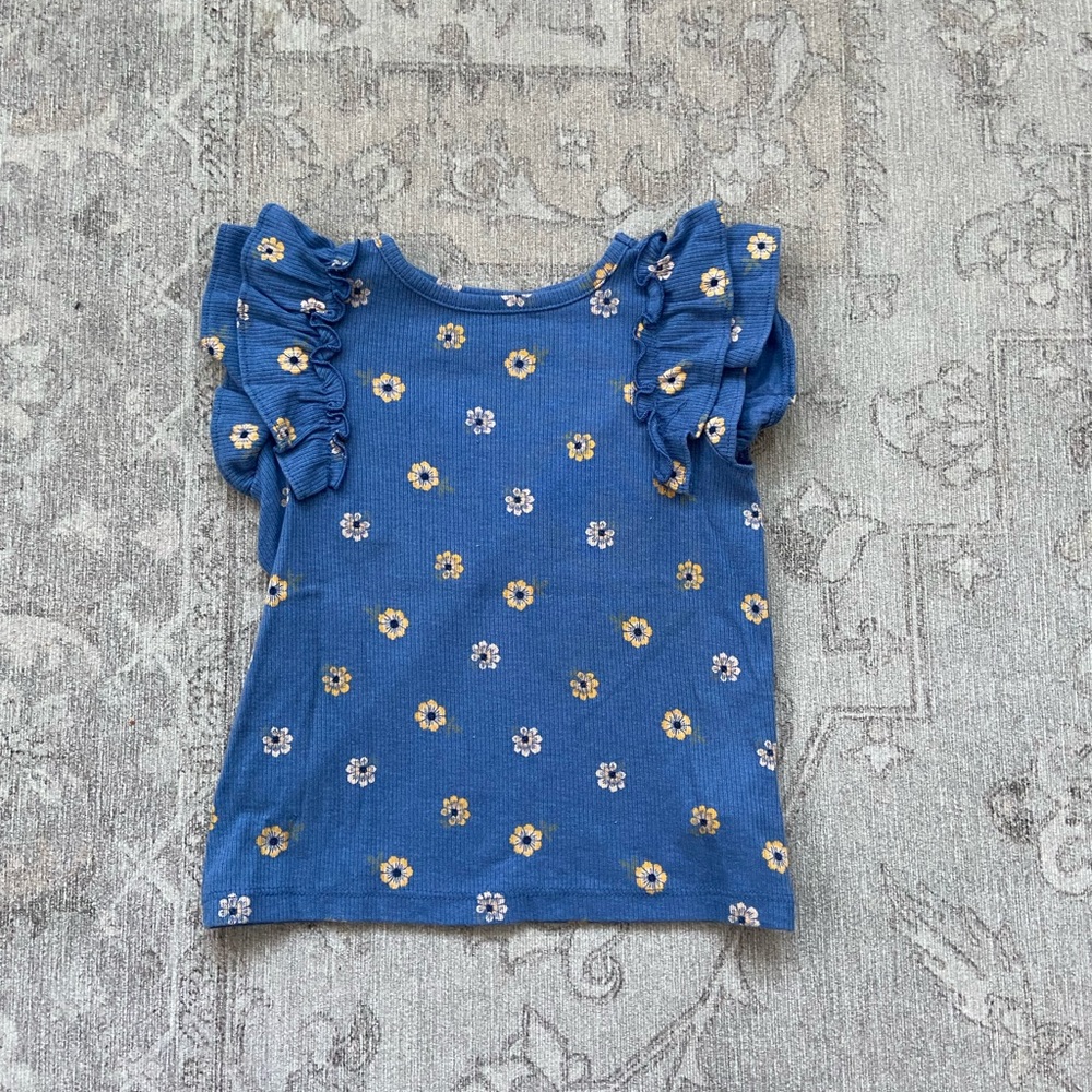 Blue Floral Kids Top - Old Navy ruffle top